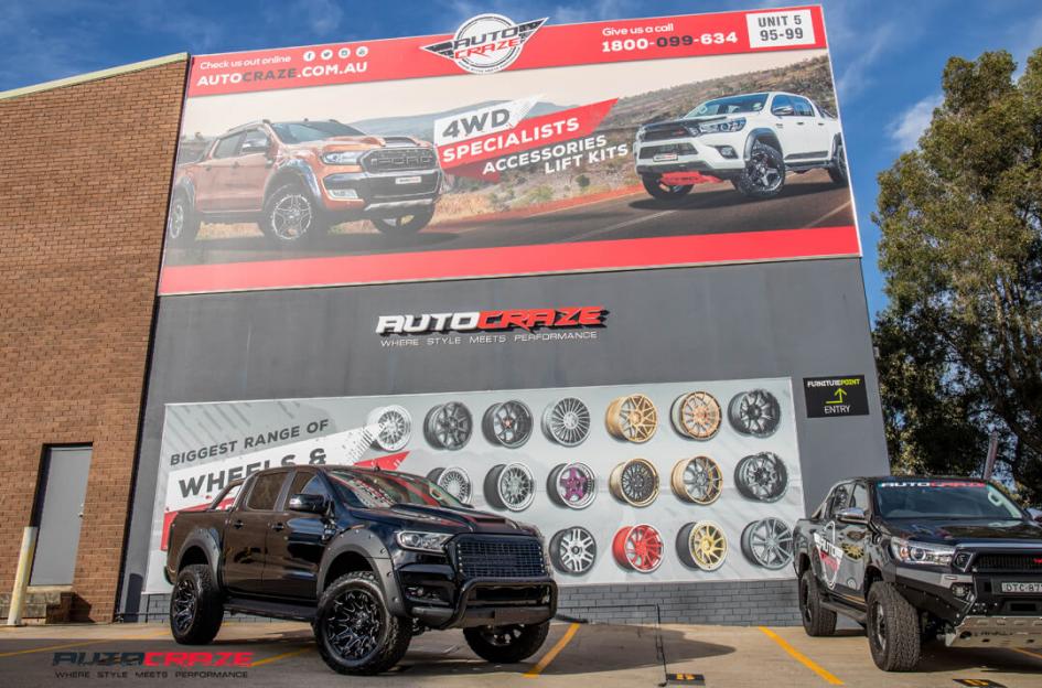 FORD RANGER BATTLE AXE GLOSS BLACK MILLED ACCENTS